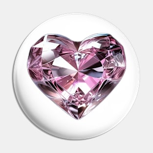 Crystal heart Pin