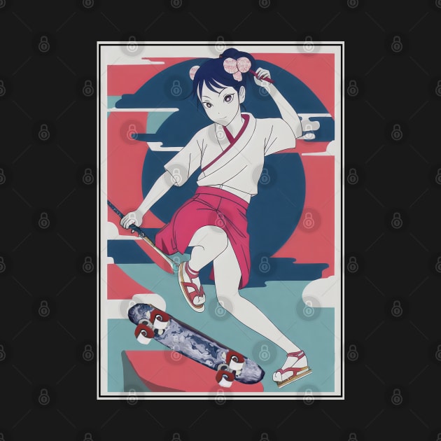 Kunoichi On Skateboard by megaaziib