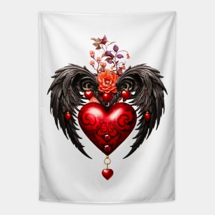 Wonderful heart with black wings Tapestry