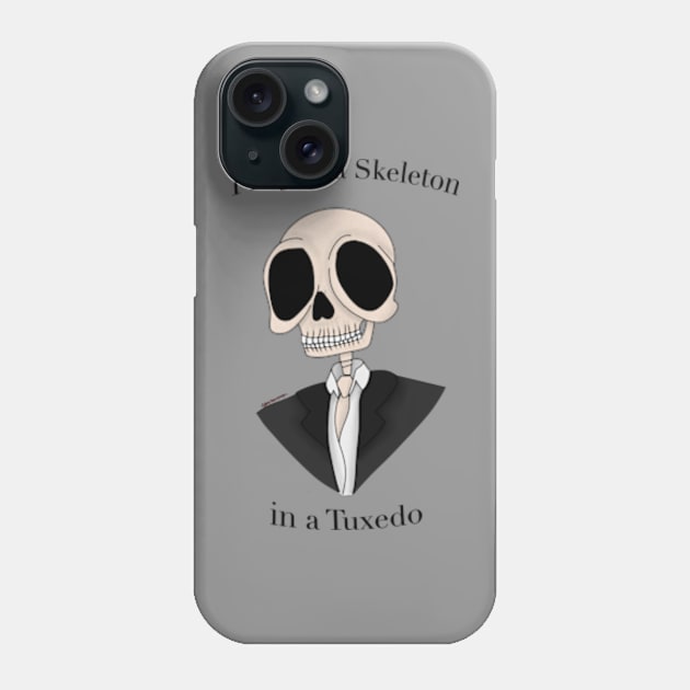 A skeleton in a Tuxedo Phone Case by SnowJade