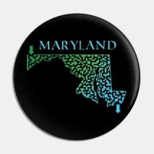 Maryland State Outline Maze & Labyrinth Pin