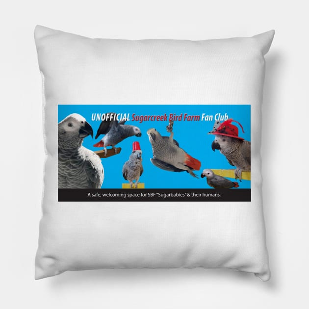 African Grey Parrot banner Pillow by Just Winging It Designs