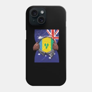 St Vincent And The Grenadines Flag Australian Flag Ripped - Gift for Saint Vincentian From St Vincent And The Grenadines Phone Case