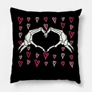 Skeleton Hand Heart Valentines Day Funny Bones Love Pillow