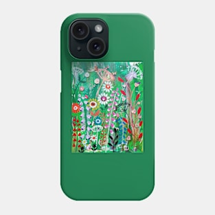 Jewelled Flowers in a Green Meadow Phone Case