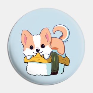 Corgi on a tamago sushi Pin