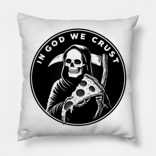 Grim Reaper Pizza Party Tee Pillow