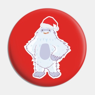 Cute Santa Yeti - Christmas Cryptid Pin