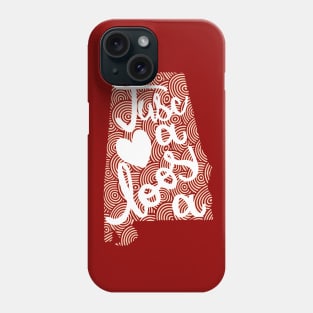 Tuscaloosa Alabama Map Crimson Tide Phone Case