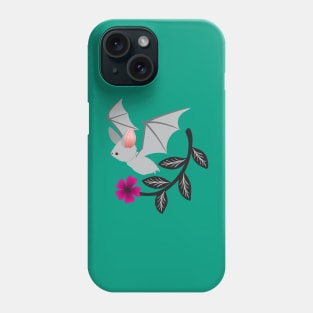 Cute bat with a pink flower Phone Case