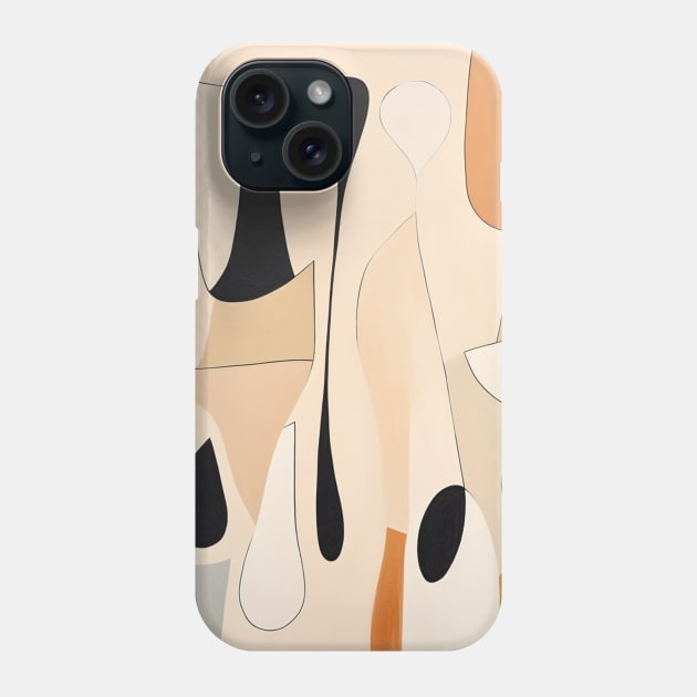 Mid Century Earthy Abstract Phone Case by Trippycollage