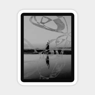 Black and White Abstract Design Magnet