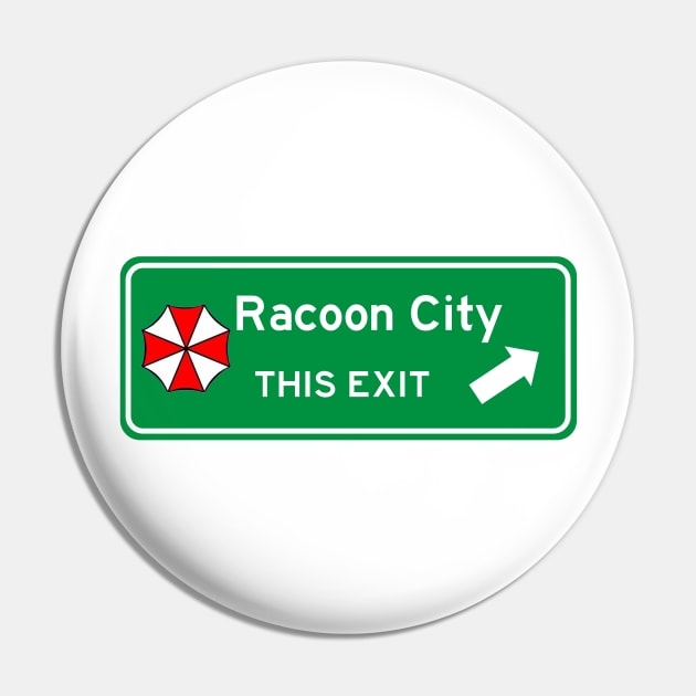 Racoon City Highway Exit Sign Pin by Starbase79