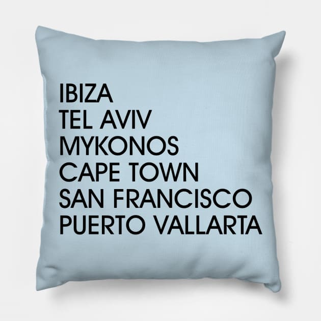 Gay Abroad! Pillow by Everydaydesigns