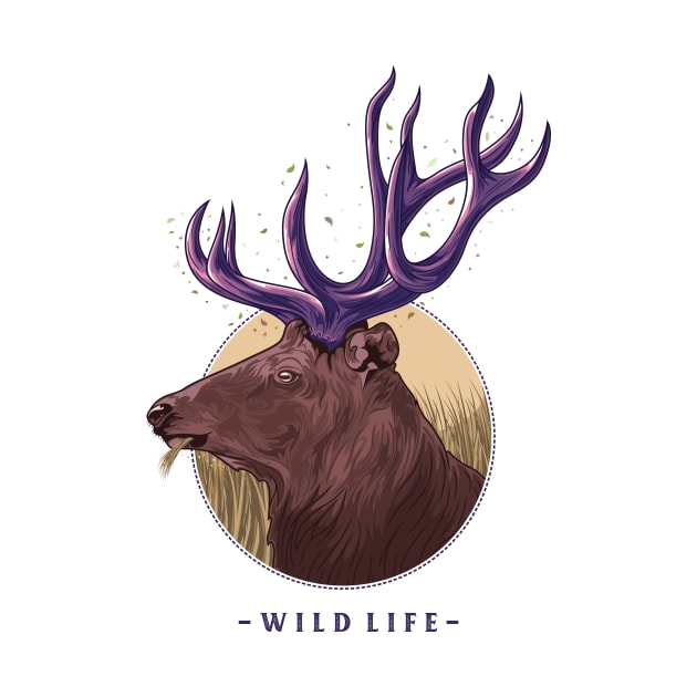 "Wild life" Deer illustration by Deflow