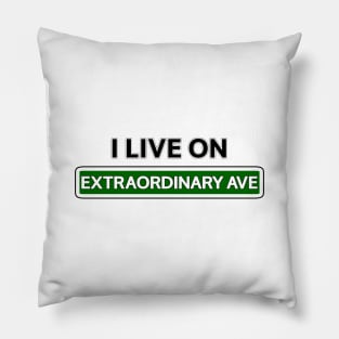 I live on Extraordinary Ave Pillow