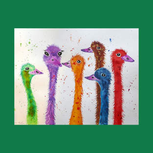 Colorful Ostriches T-Shirt