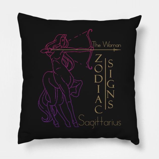 The woman Sagittarius Pillow by KrasiStaleva