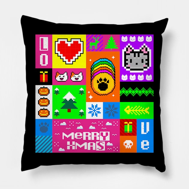 happy pixel Pillow by spoilerinc