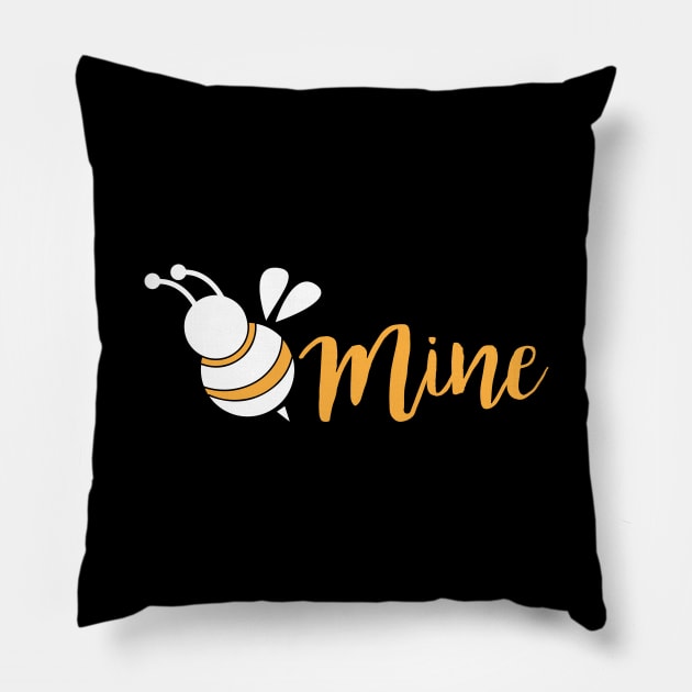 Cute Be Mine Bee Valentine's Day Adorable Pun Pillow by theperfectpresents