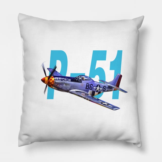 North American P-51 Mustang Pillow by mangbo