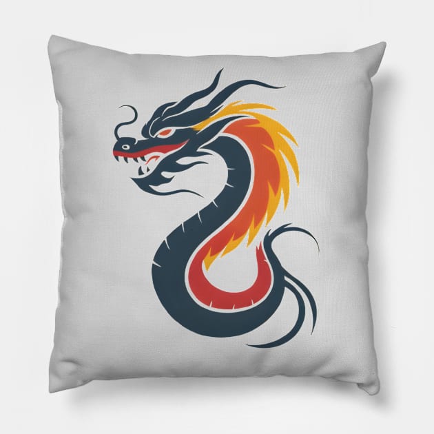 Dragon Festival: Lunar Celebration, Festive Art, and Asian Traditions Pillow by insaneLEDP