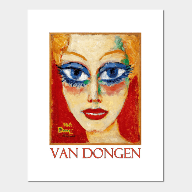 Woman With Blue Eyes By Kees Van Dongen Painting Posters And