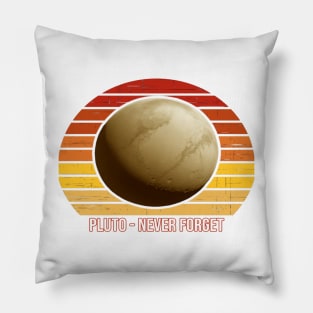 Retro Sunset Pluto - Never Forget - PanfurWare LLC Pillow