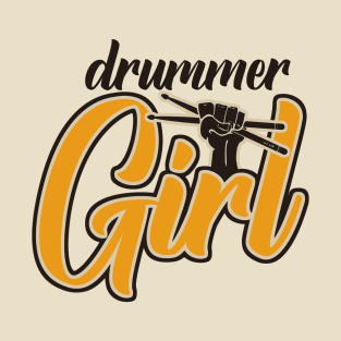 Drummer Girl Retro T-Shirt