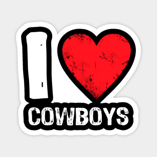 I Love Cowboys Magnet