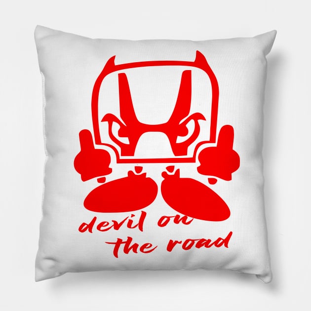 Devil on the road honda Pillow by gaplexio