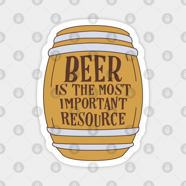 Beer is the Most Important Resource Brass Magnet by pixeptional