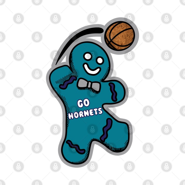 Charlotte Hornets Gingerbread Man by Rad Love