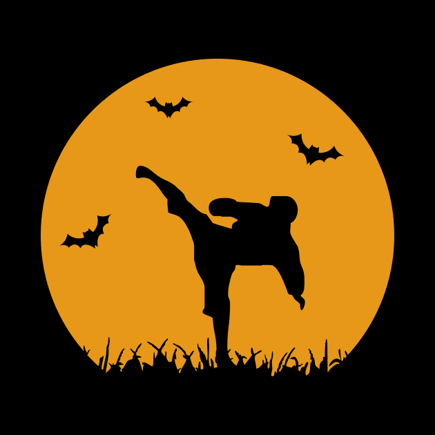 Karate Martial Arts Fighting Halloween Silhouette by charlescheshire