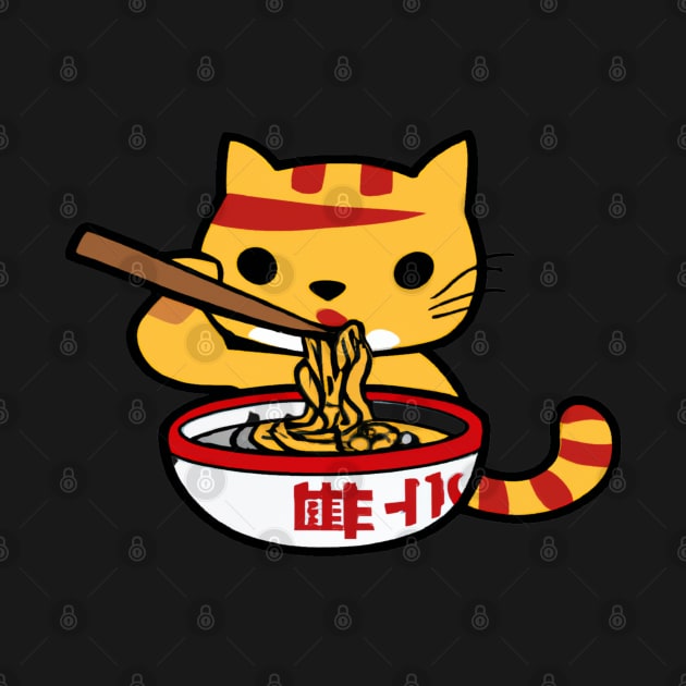 Cute cat eating ramen by 365inspiracji