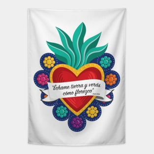 Mexican Sacred Heart / Frida Kahlo's Quote by Akbaly Tapestry