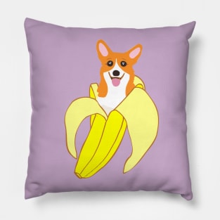 banana corgi Pillow