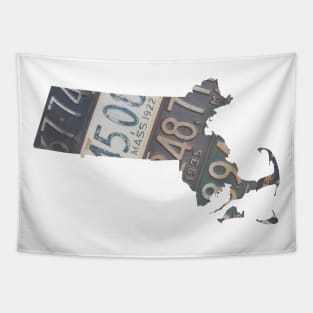 Vintage Massachusetts License Plates Tapestry