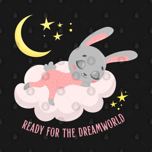 Ready for the dream world Hello little bunny in pajamas sleeping cute baby outfit by BoogieCreates