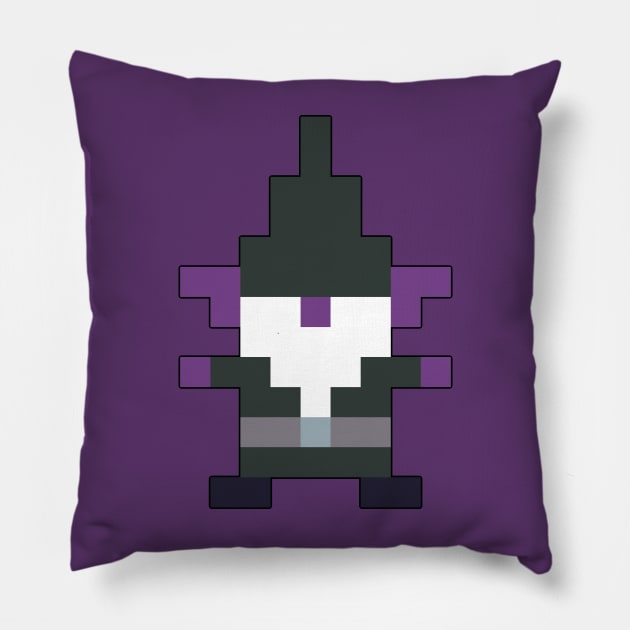 Dark Elf Gnome in Pixels Pillow by MacSquiddles