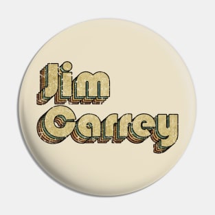 Jim Carrey // Vintage Rainbow Typography Style // 70s Pin