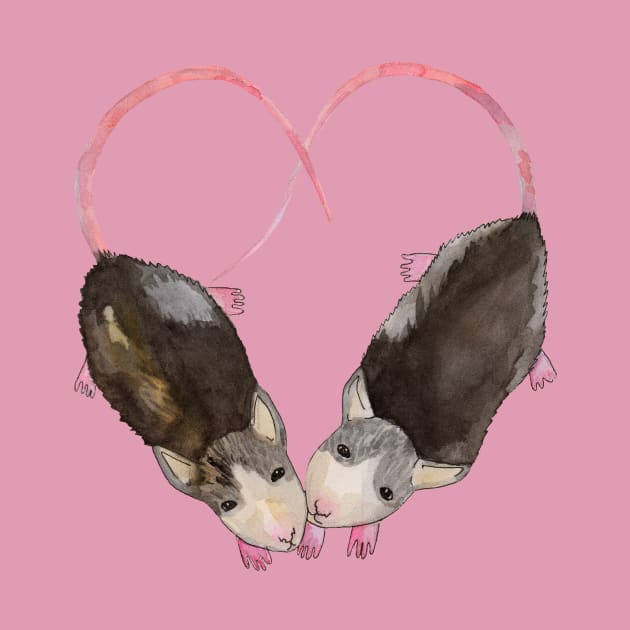 Two rats Heart shape by deadblackpony