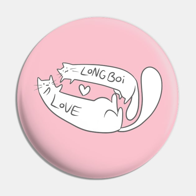 White Cats Long Boi Love Pin by saradaboru