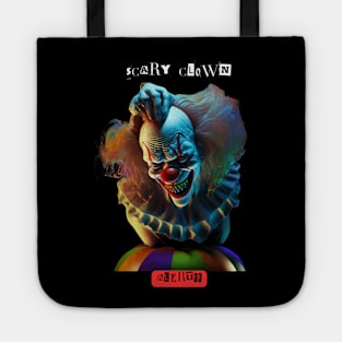 Scary Clown Alert t-shirts, clown t-shirts, t-shirts with clowns, unisex t-shirts, horror apparel, unique design, edgy fashion, clowns Tote