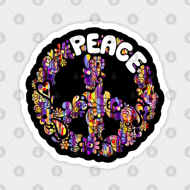 Love Peace Sign Magnet by AdeShirts