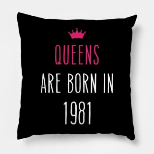 Queens are born in October 1981 Cool birthday and Halloween Gift Pillow