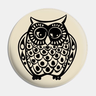 Cute hand drawn sleepy owl Pin