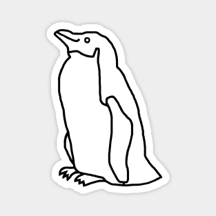 Little Penguin Minimal Line Drawing Magnet