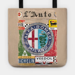 Alfa Romeo Vintage Poster L'Auto Distressed type 2 Tote