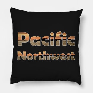 Pacific Northwest Text Filled with San Juan Islands Sunset Pillow